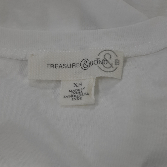 Treasure & Bond Women's Top Size XS Extra Small White Pullover Casual Blouse - Picture 3 of 6